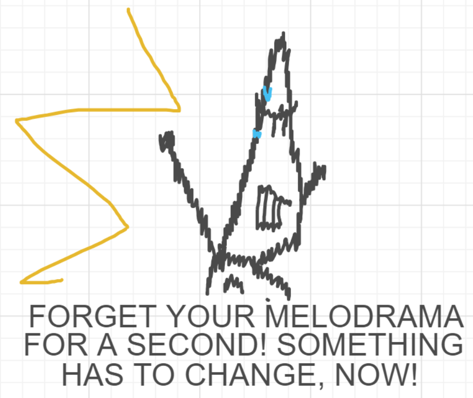 A panel from What's The Point, episode five of the Board Boards object show by Furretwalk/WalkingFurret.